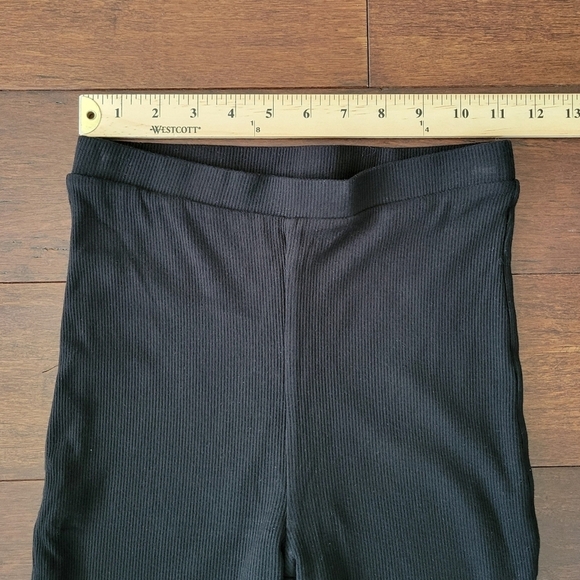 Naked Wardrobe Women's Black Ribbed Cropped Thick Knit High-Rise Leggings Size S - Picture 5 of 7